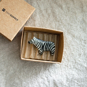 Tiny Zebra Porcelain Brooch