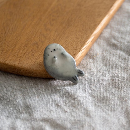 Seal Porcelain Brooch